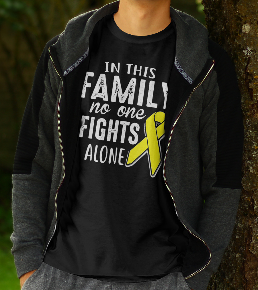In This Family No One Fights Alone Yellow Ribbon Sarco T-Shirt