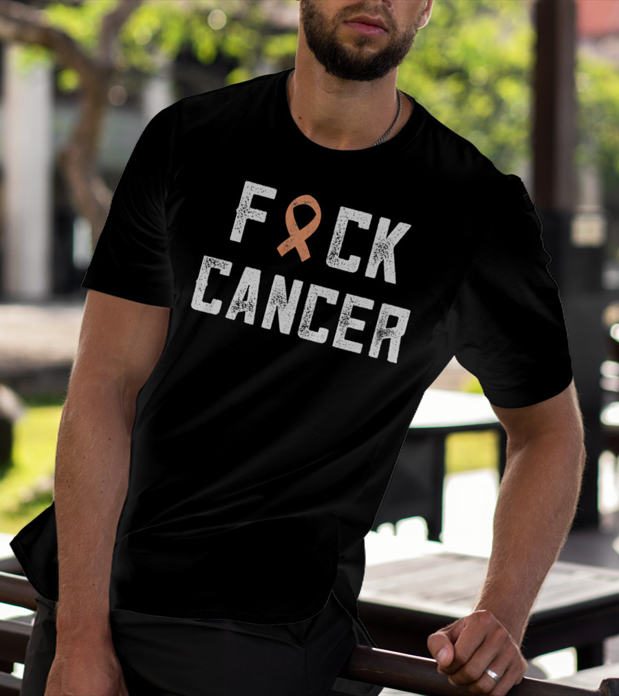 Fck Cancer Endometrial Cancer Uterine Awareness T-Shirt