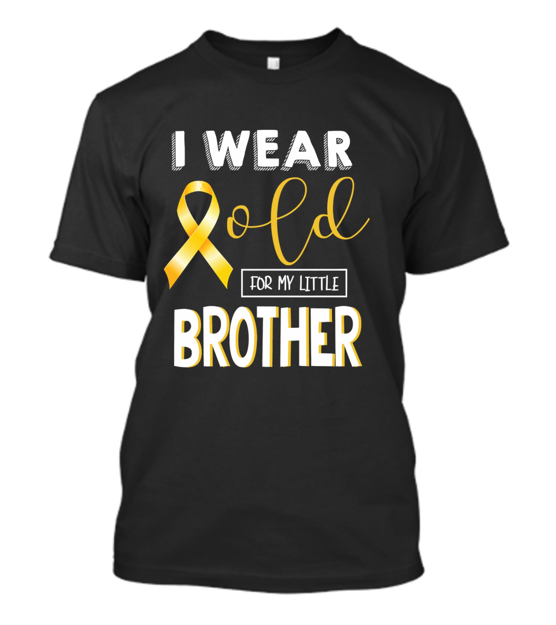 I Wear Gold For My Little Brother Childhood Cancer Awareness T-Shirt