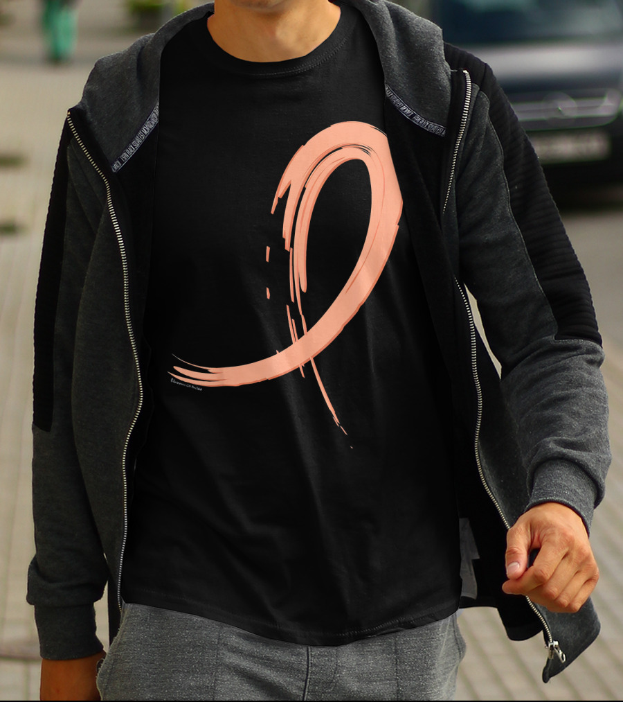 Endometrial Cancer Peach Ribbon Graffiti T-Shirt