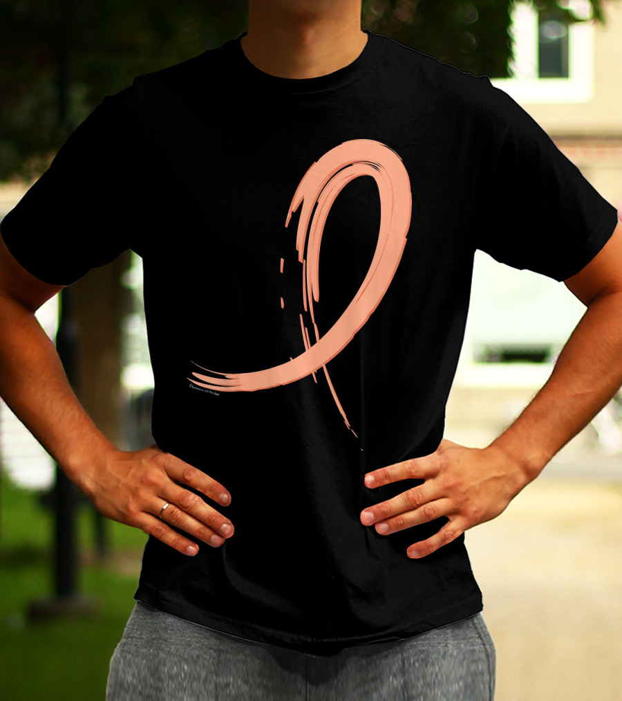 Endometrial Cancer Peach Ribbon Graffiti T-Shirt