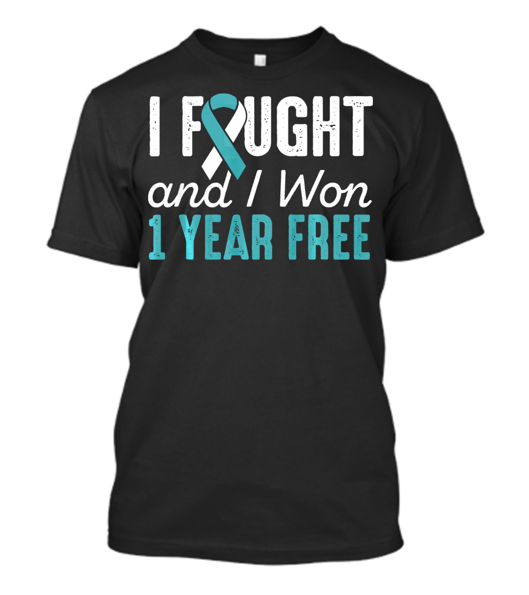 I Fought And I Won 1 Year Free Cervical Cancerversary T-Shirt