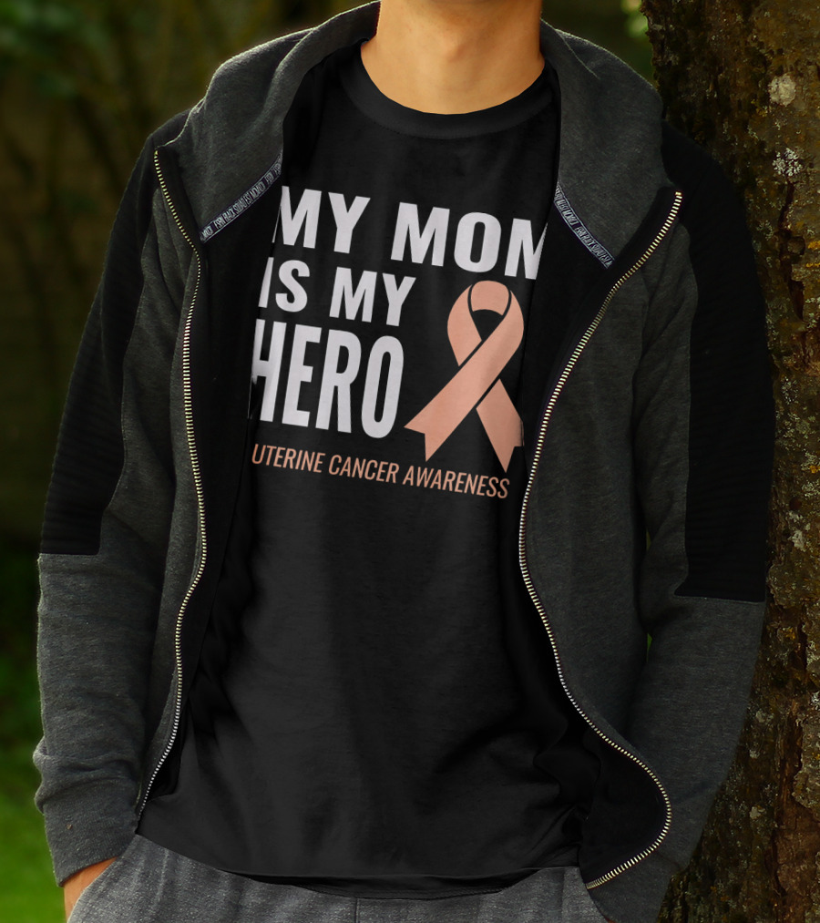My Mom Is My Hero Uterine Cancer Awareness T-Shirt