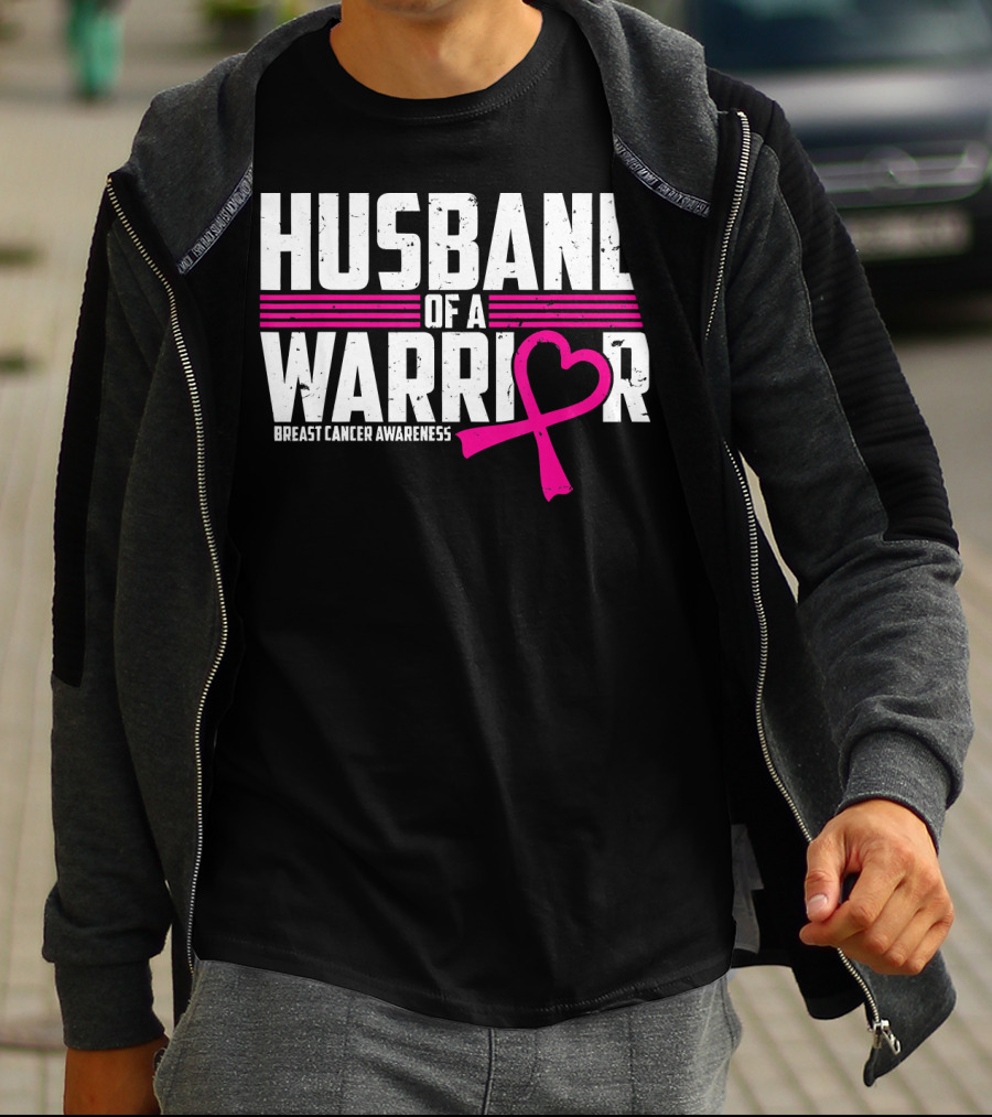 Husband Of A Warrior Breast Cancer Awareness T-Shirt