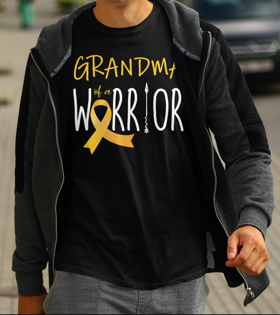 Grandma Of A Warrior Childhood Cancer Awareness T-Shirt