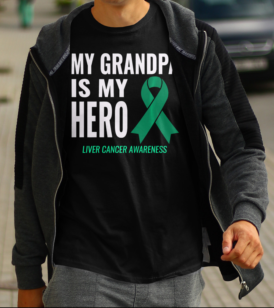 My Grandpa Is My Hero Liver Cancer Awareness T-Shirt