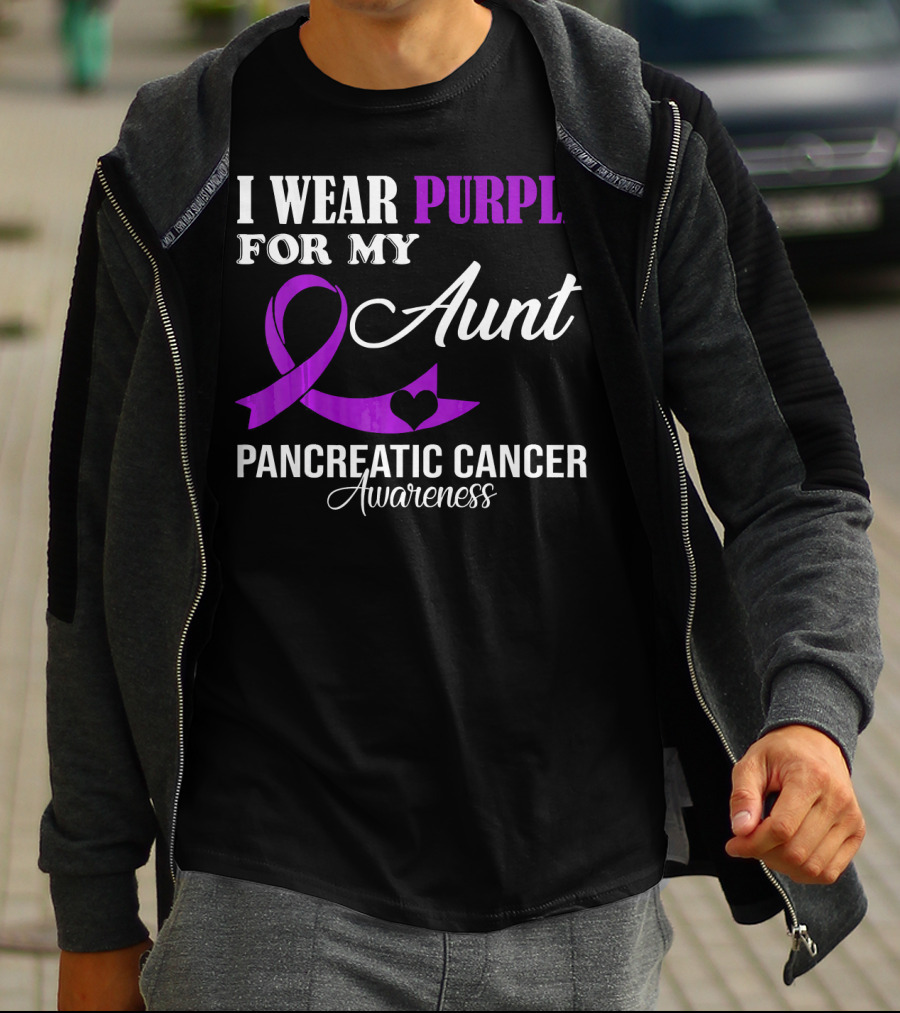 I Wear Purple For My Aunt Pancreatic Cancer Awareness T-Shirt