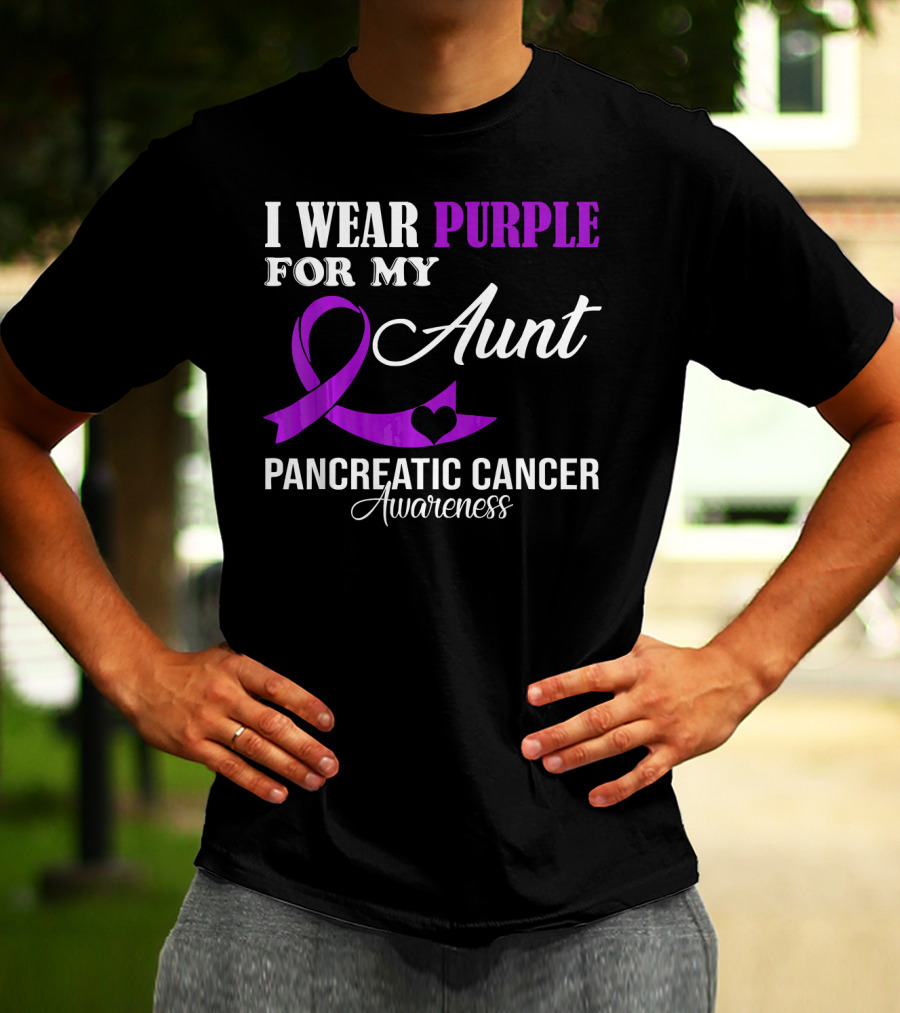 I Wear Purple For My Aunt Pancreatic Cancer Awareness T-Shirt