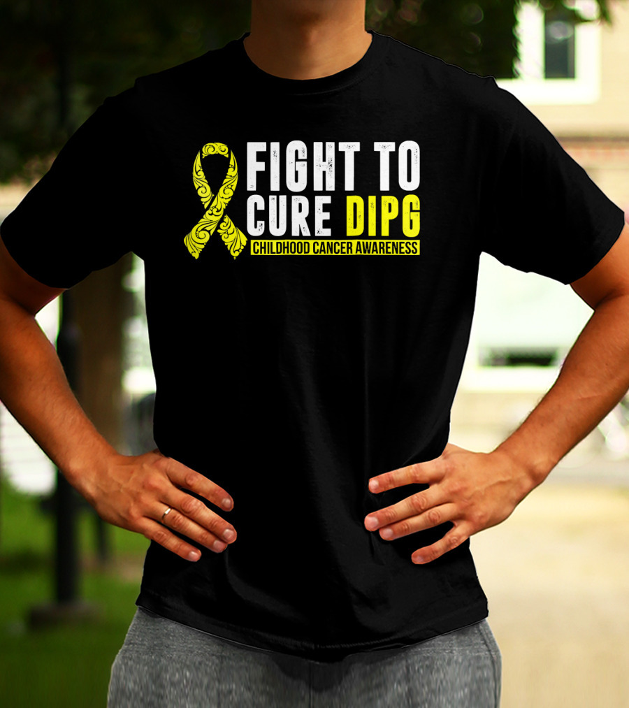Fight To Cure DIPG Childhood Cancer Awareness Yellow T-Shirt