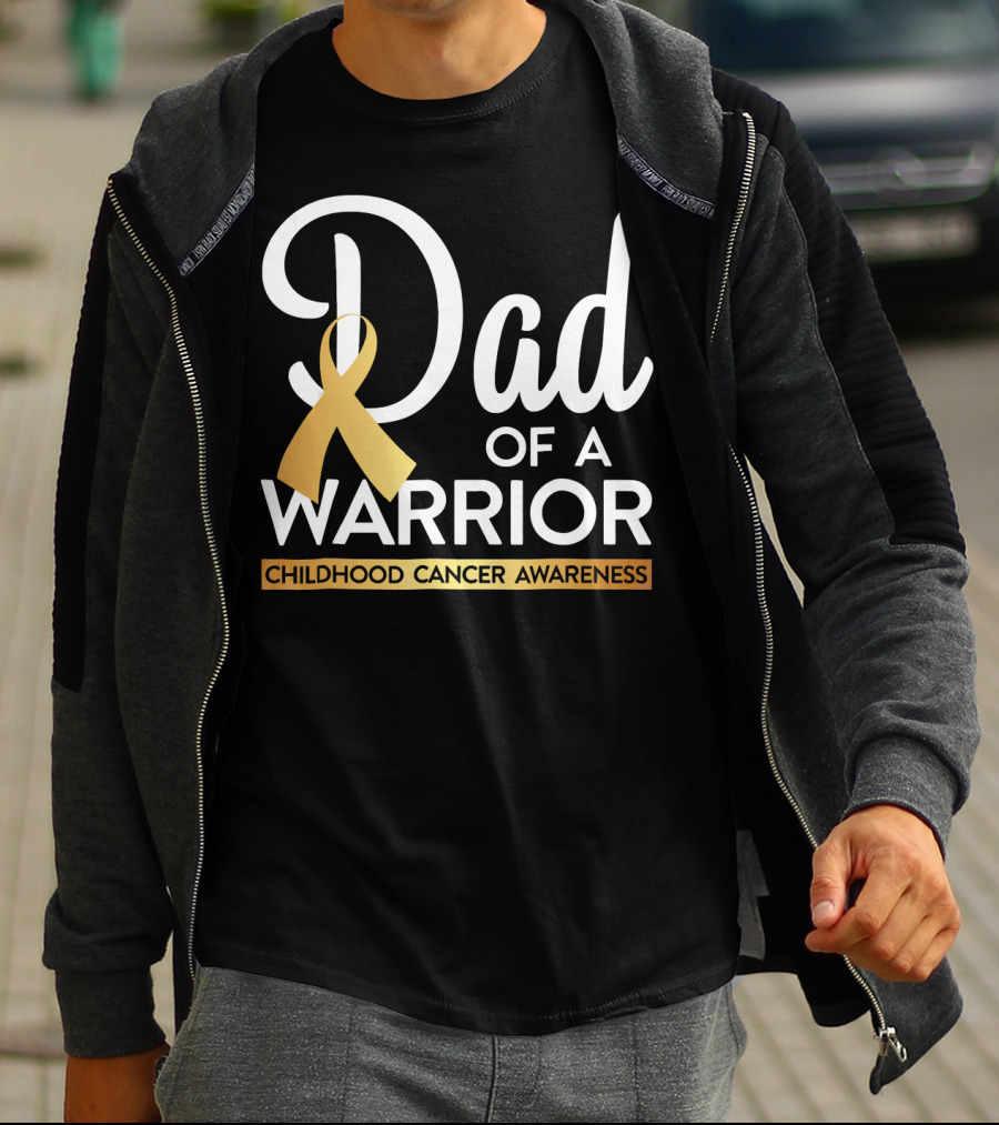 Dad Of A Warrior Childhood Cancer Awareness T-Shirt