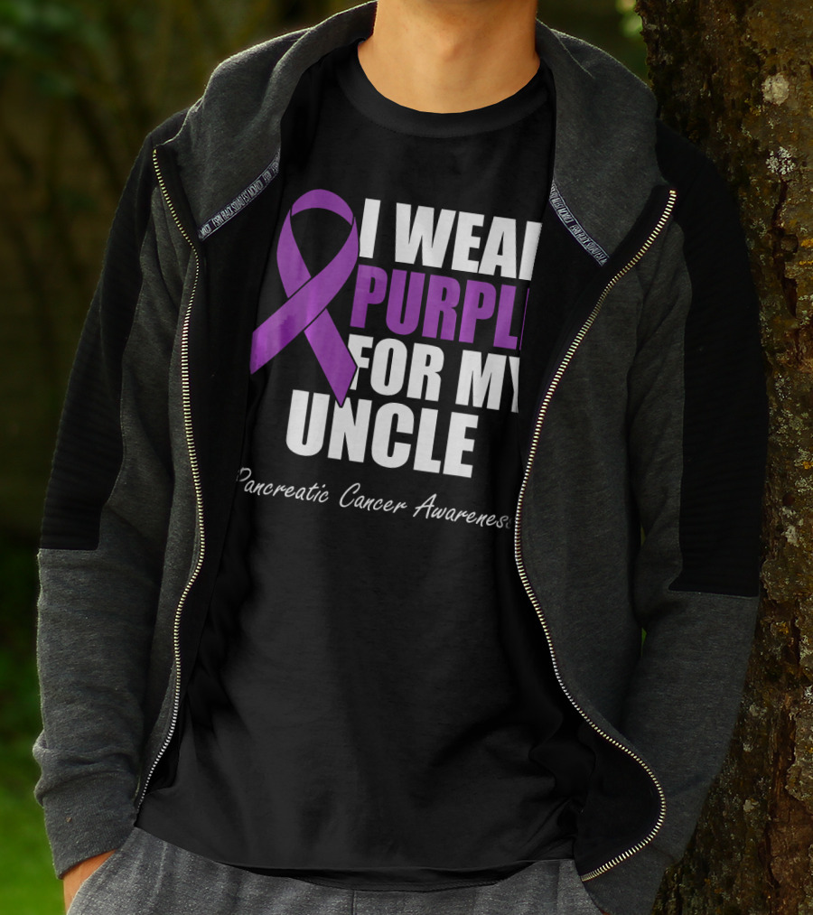 I Wear Purple For My Uncle Pancreatic Cancer Awareness T-Shirt