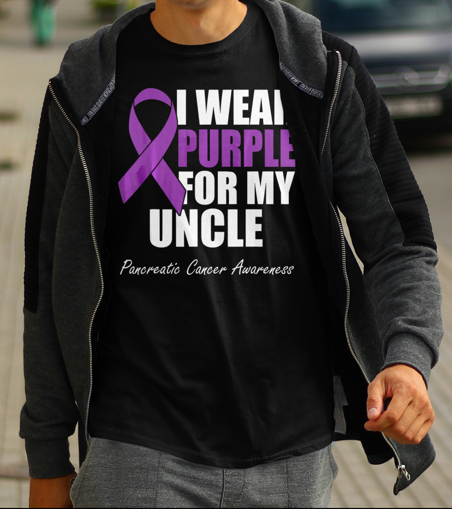 I Wear Purple For My Uncle Pancreatic Cancer Awareness T-Shirt