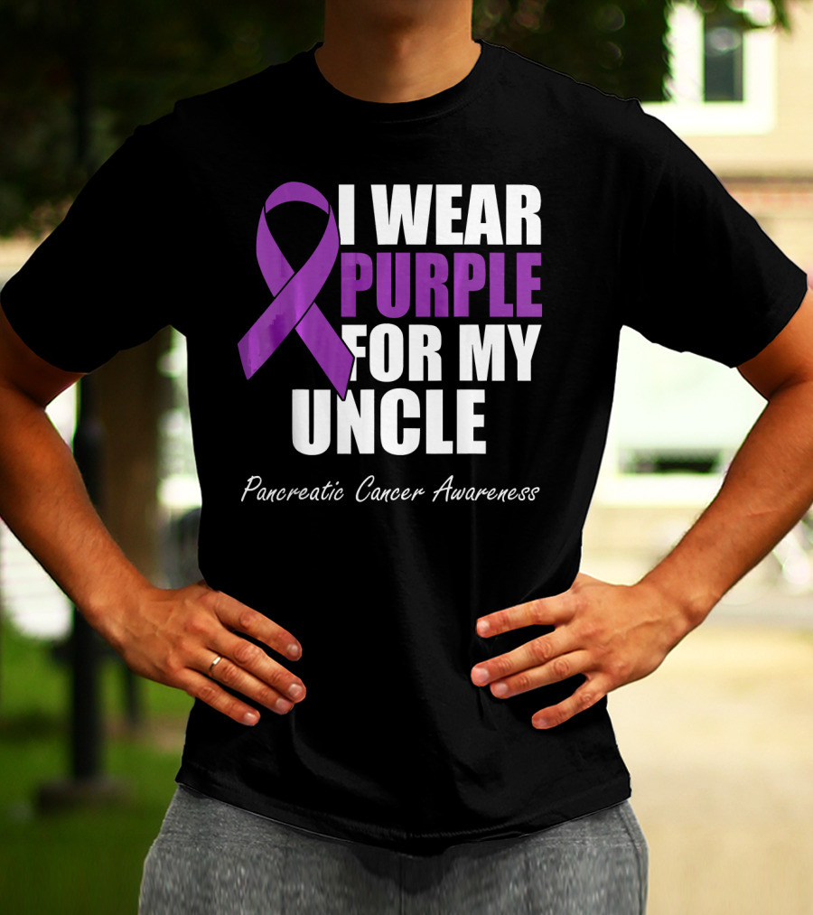 I Wear Purple For My Uncle Pancreatic Cancer Awareness T-Shirt