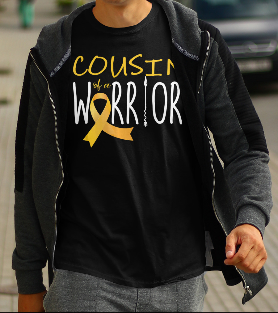 Cousin Of A Warrior Childhood Cancer Awareness T-Shirt