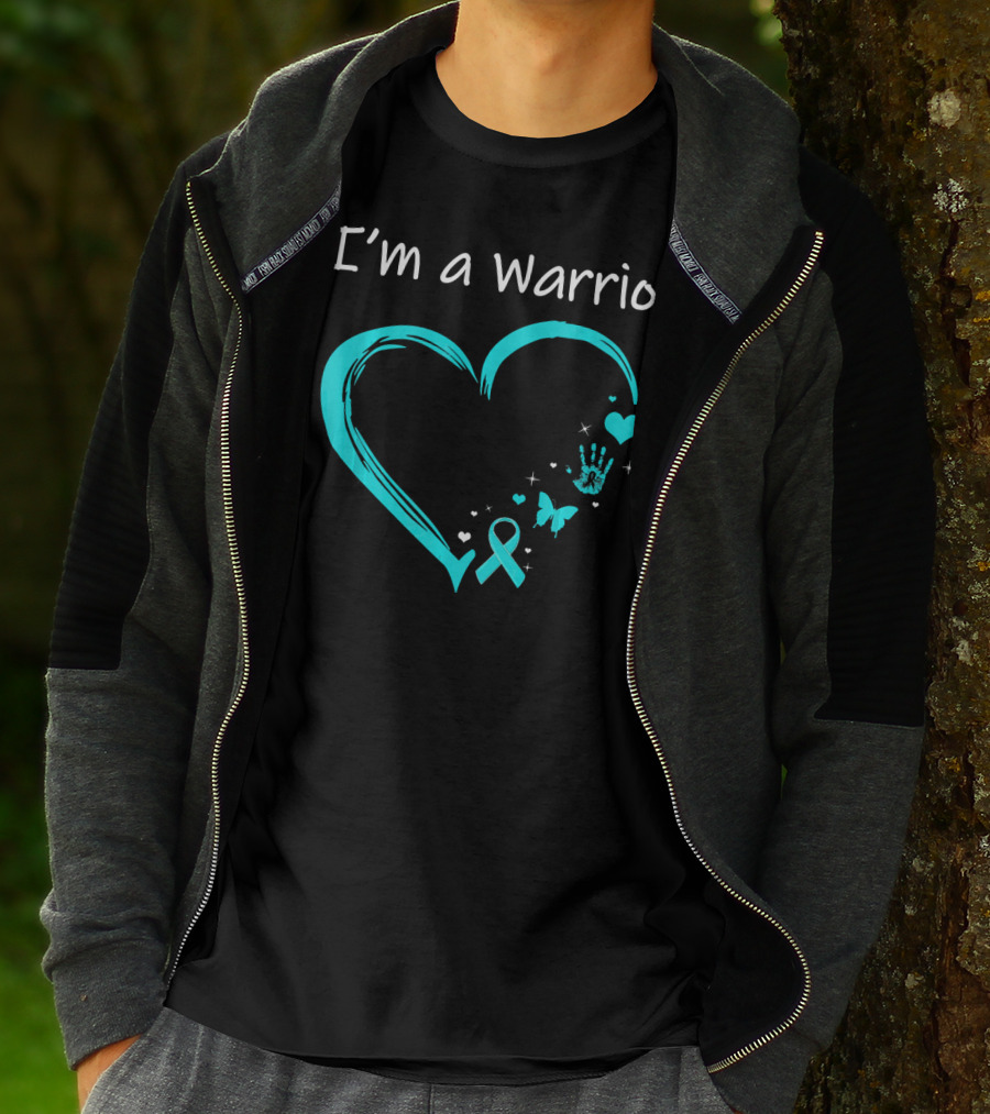 I'm A Warrior Ovarian Cancer Heart Awareness T-Shirt