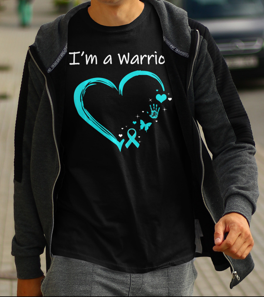 I'm A Warrior Ovarian Cancer Heart Awareness T-Shirt
