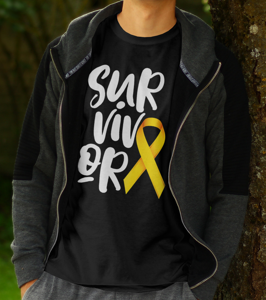 Sarcoma Bone Cancer Survivor Yellow T-Shirt