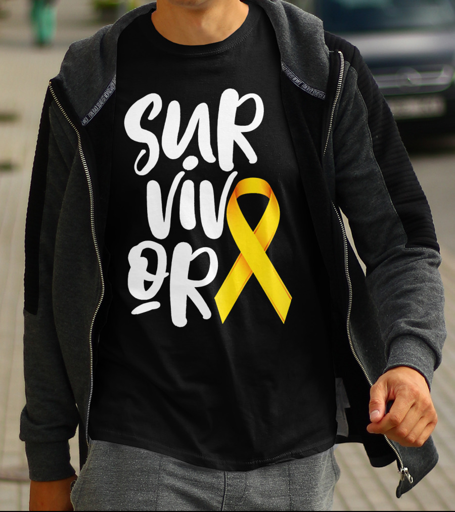 Sarcoma Bone Cancer Survivor Yellow T-Shirt