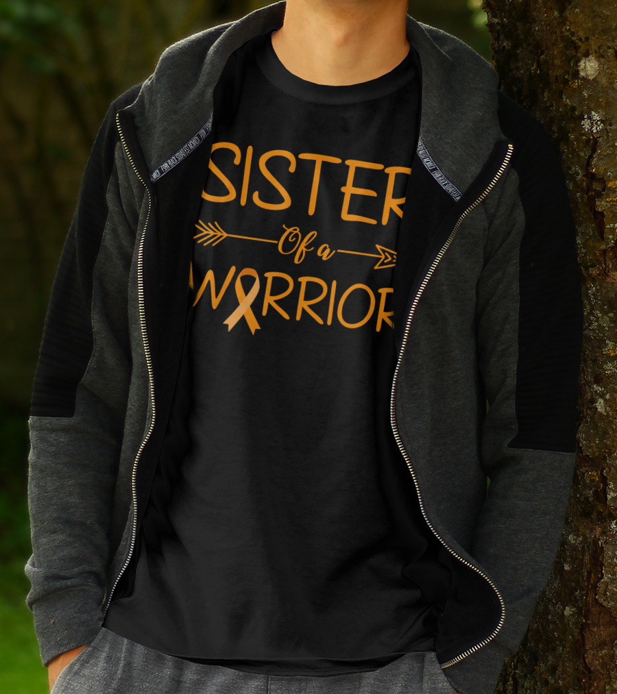 Sister Of A Warrior Leukemia Cancer Awareness Orange T-Shirt