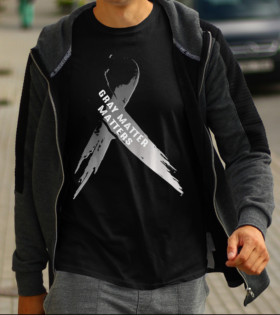 Gray Matter Matters National Brain Tumor Cancer Awareness T-Shirt