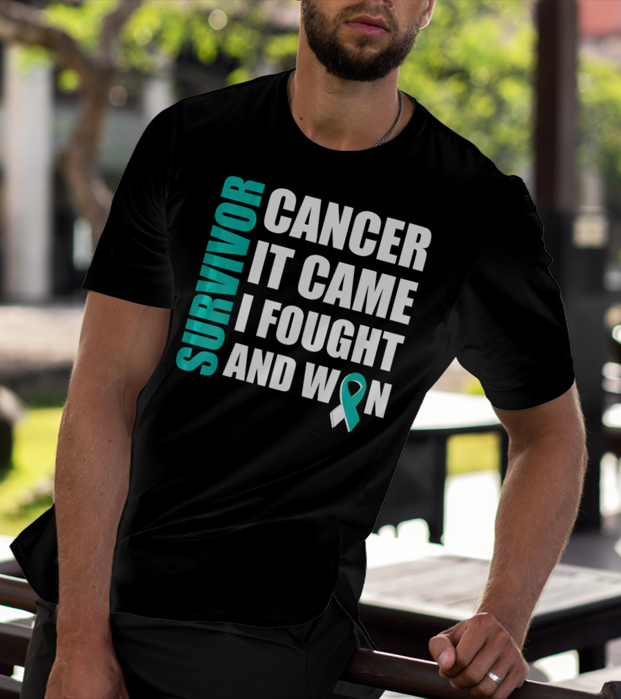 Survivor Cancer It Came I Fought And Won Cervical Cancer Awareness Fight Cancer T-Shirt