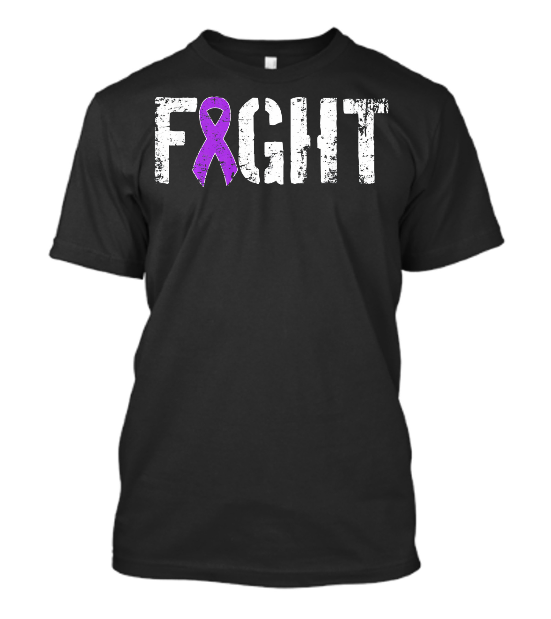 FIGHT Pancreatic Cancer Military Style Purple Ribbon Awareness T-Shirt