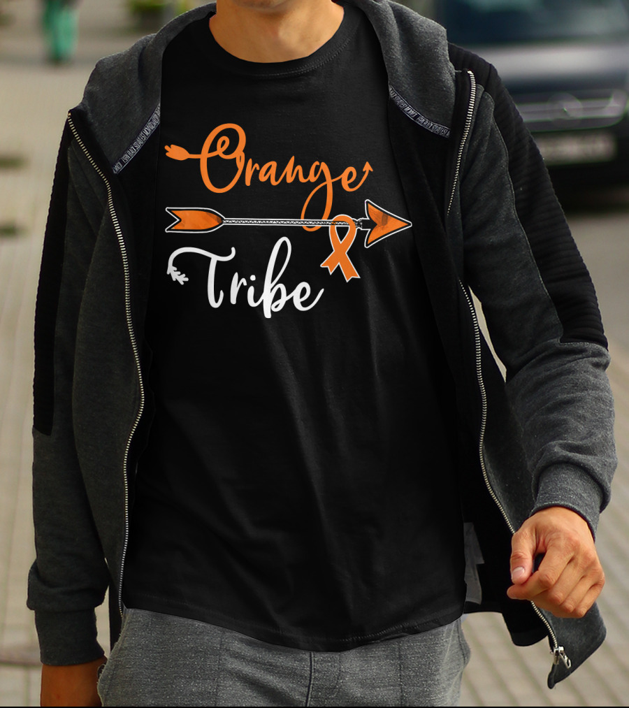 Orange Tribe Kidney Leukemia Cancer Awareness T-Shirt