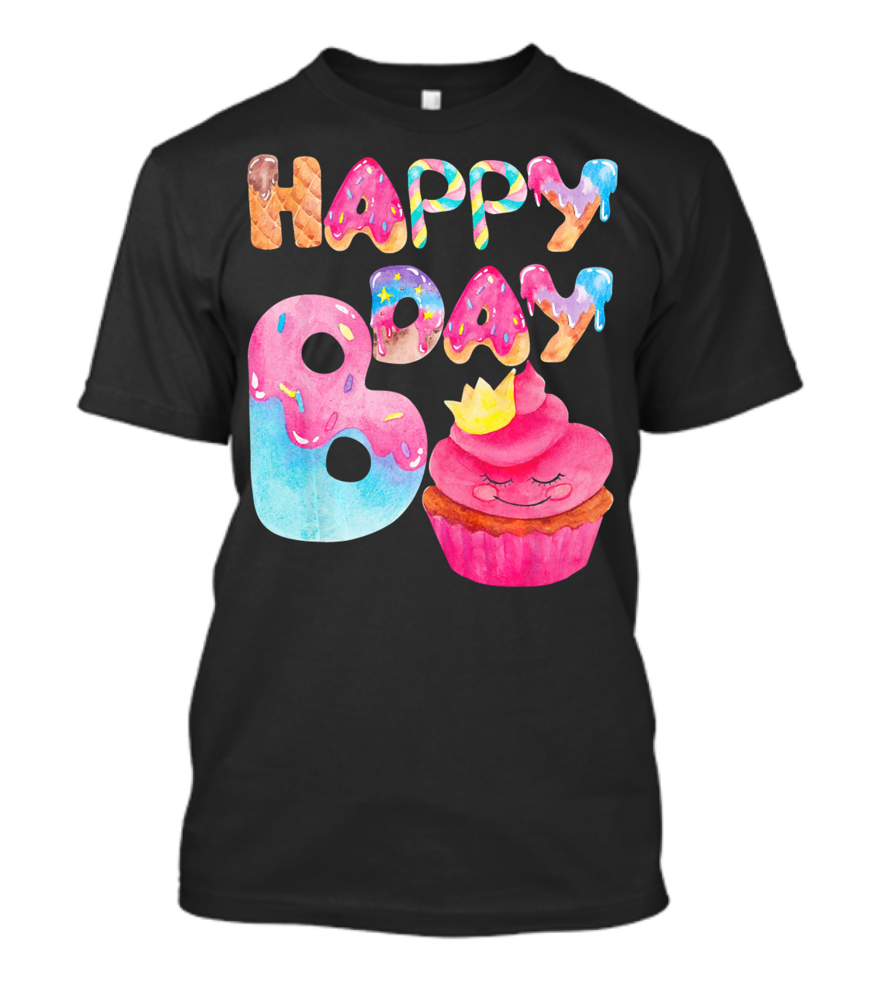 Happy Bday Cupcake Donut Themed Birthday T-Shirt