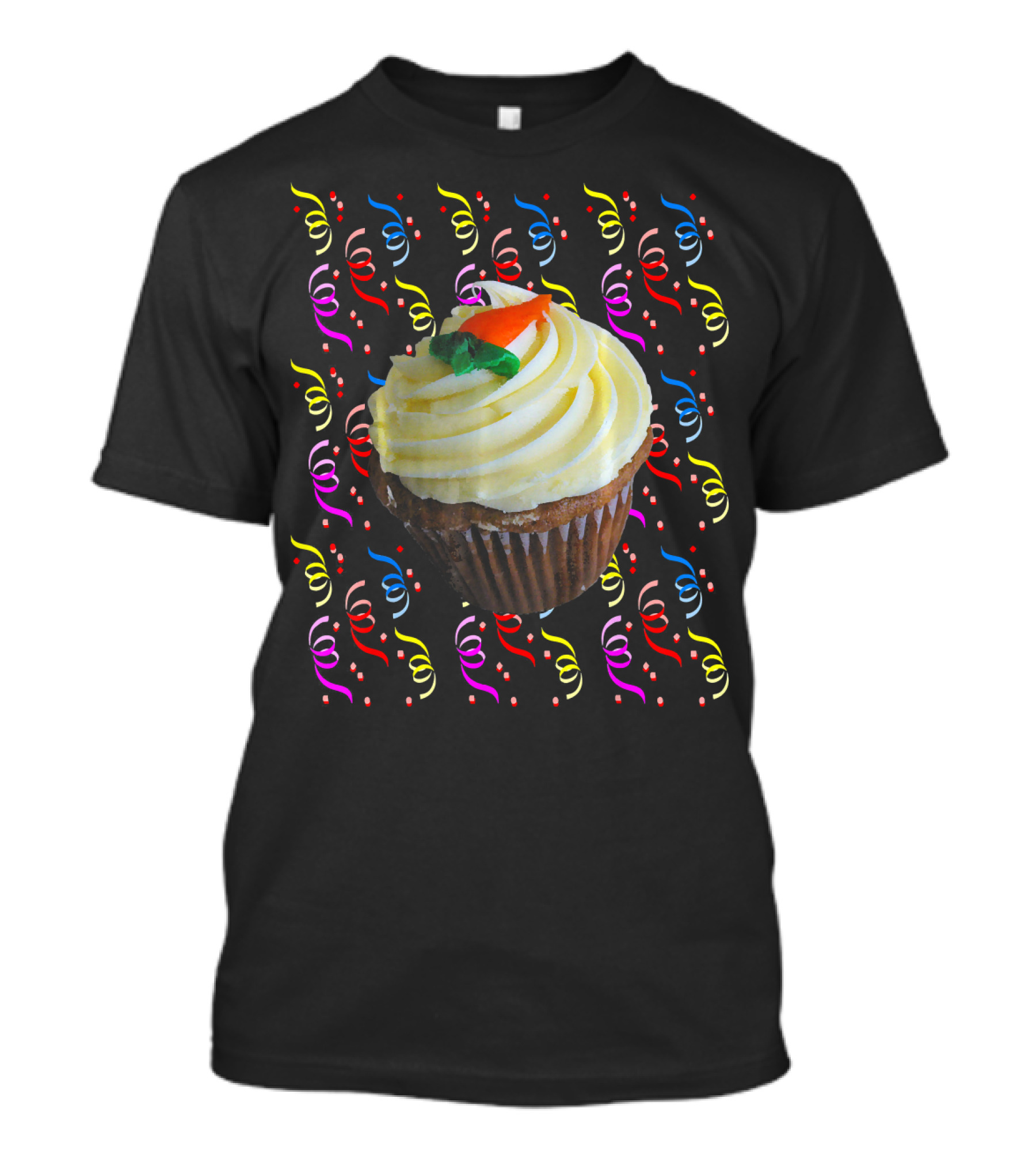Cupcake And Confetti Cupcake With Colorful Swirl Decorations T-Shirt