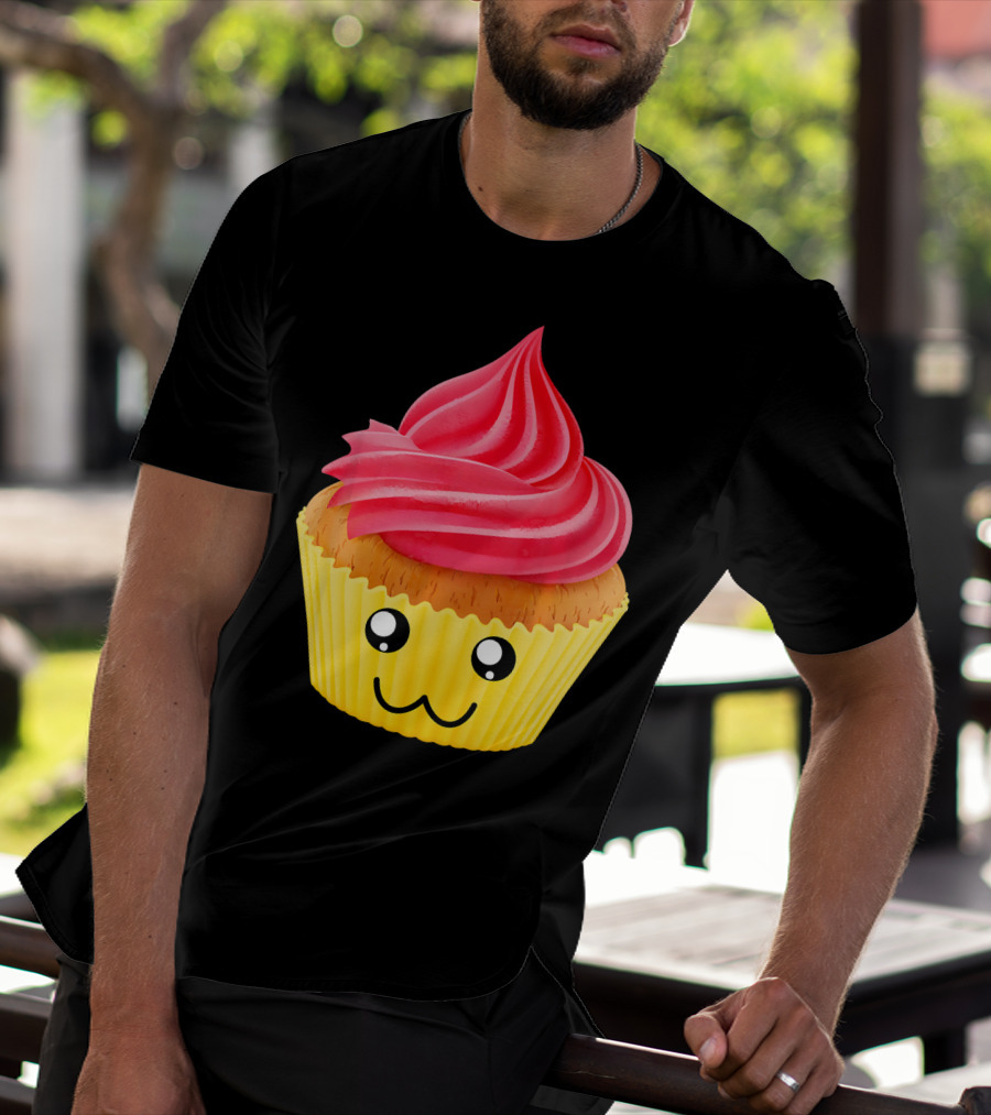 Kawaii Cupcake Lover Cute Muffin Face T-Shirt