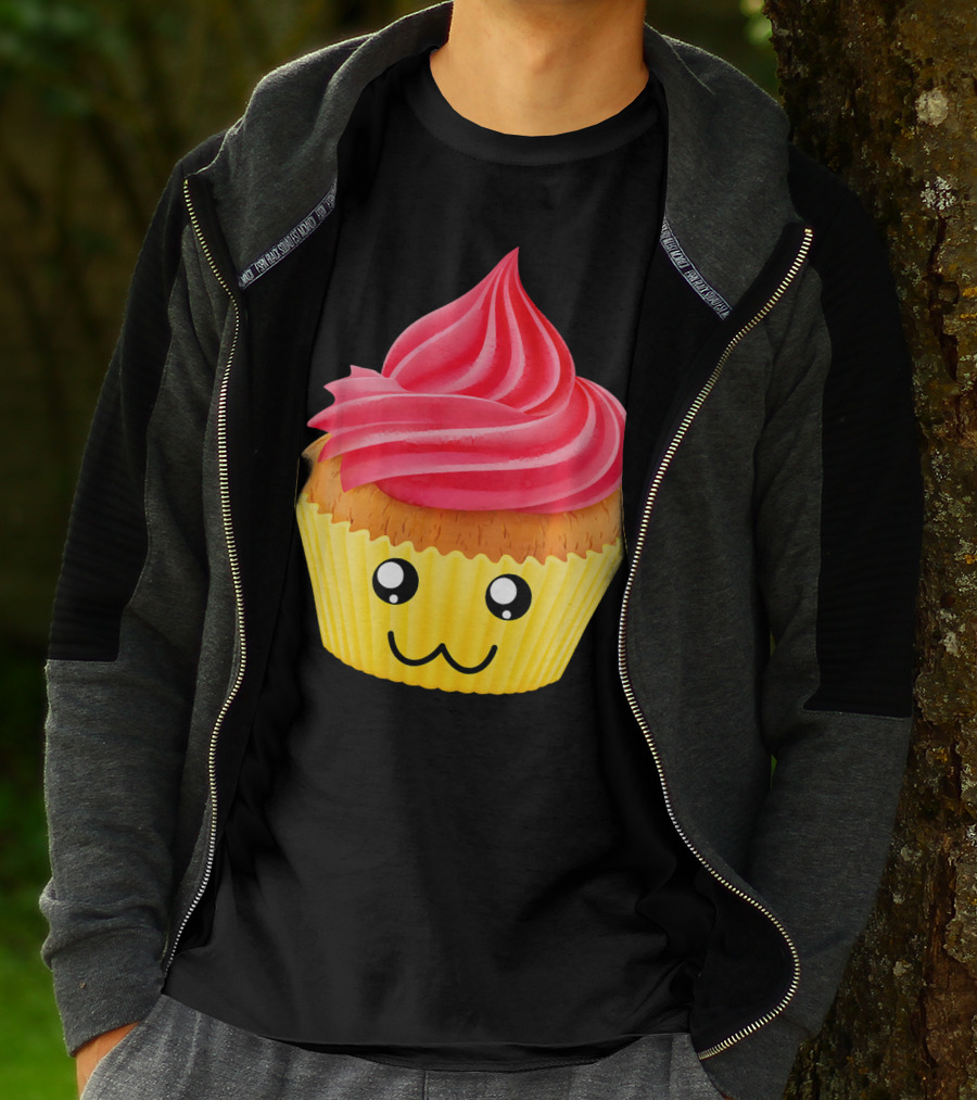 Kawaii Cupcake Lover Cute Muffin Face T-Shirt