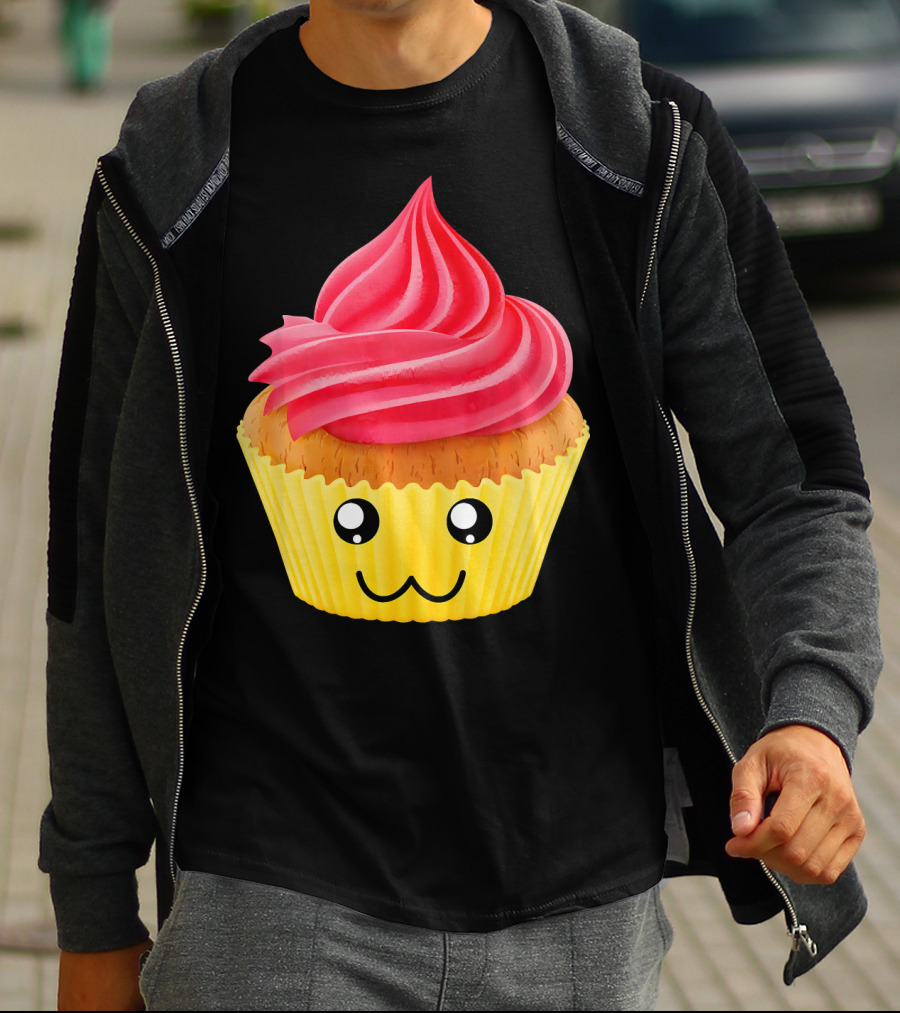 Kawaii Cupcake Lover Cute Muffin Face T-Shirt