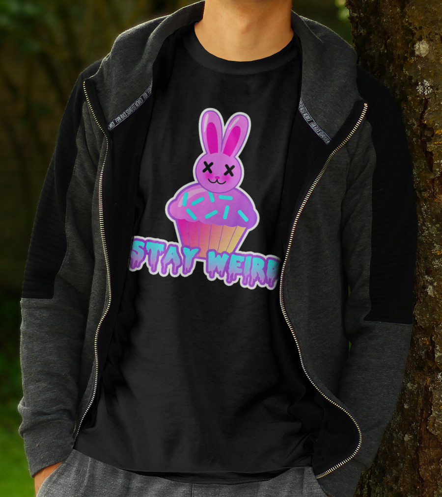 Stay Weird Pastel Goth Doom Bunny Cupcake T-Shirt
