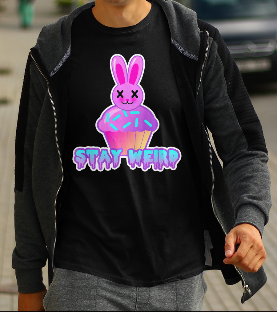 Stay Weird Pastel Goth Doom Bunny Cupcake T-Shirt