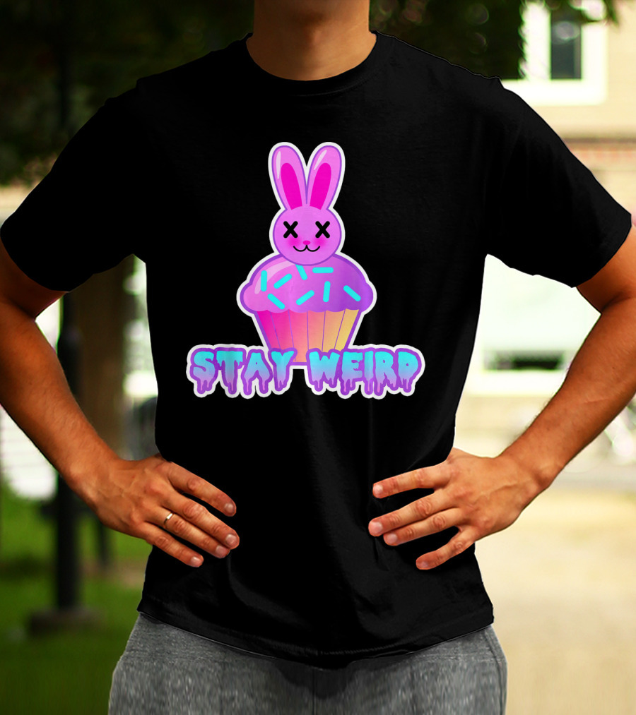 Stay Weird Pastel Goth Doom Bunny Cupcake T-Shirt