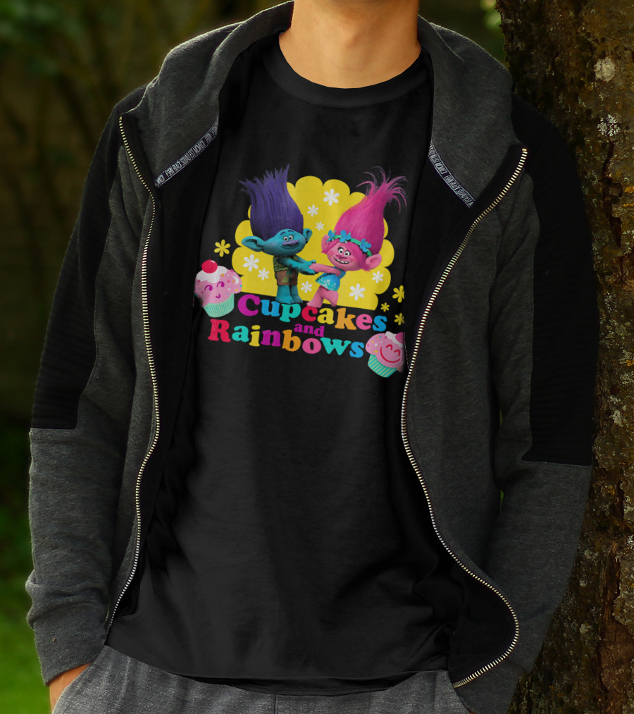 DreamWorks Trolls Cupcakes And Rainbows Branch And Poppy T-Shirt