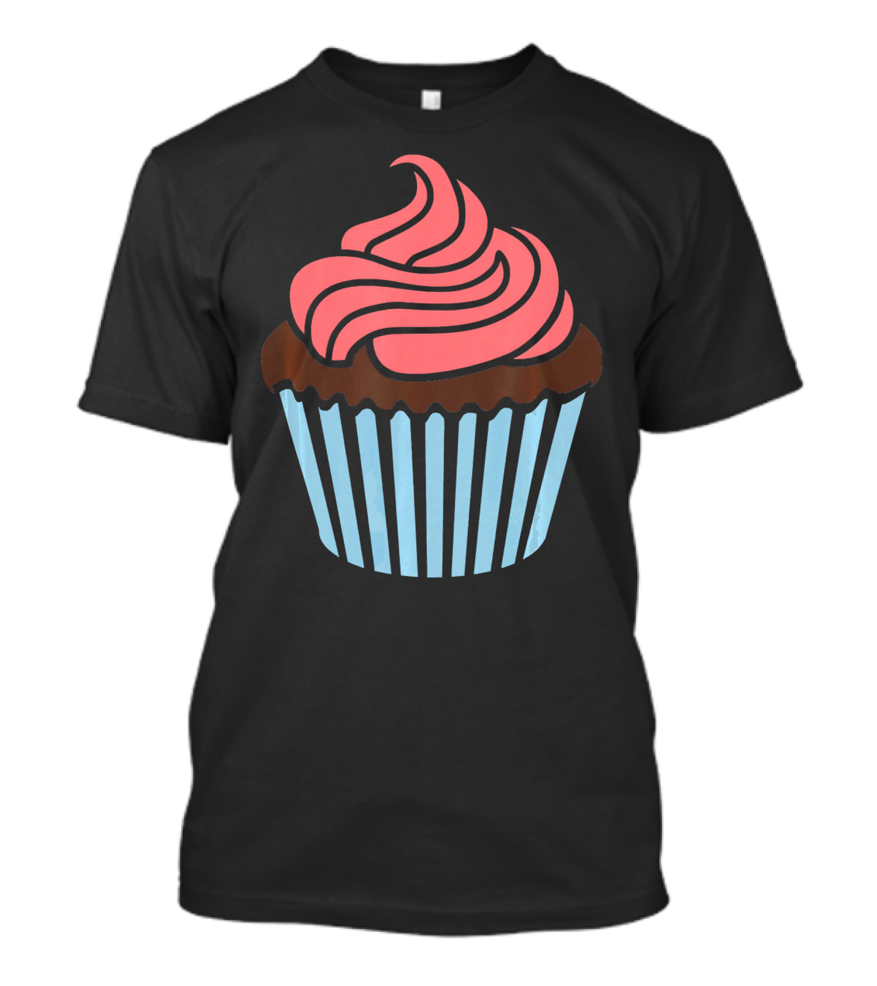 Cupcake With Pink Frosting And Striped Wrapper T-Shirt