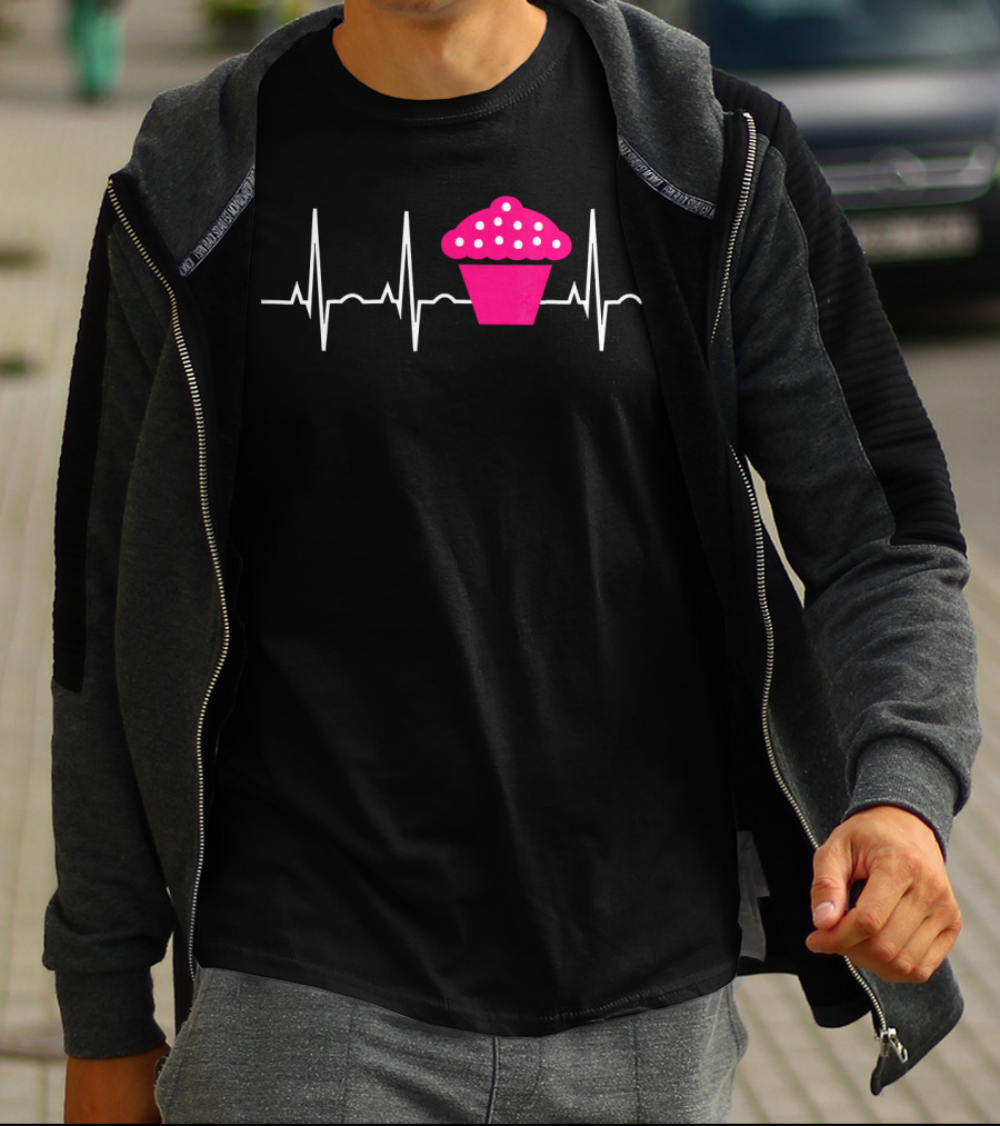 Cupcake Heartbeat Pulse T-Shirt