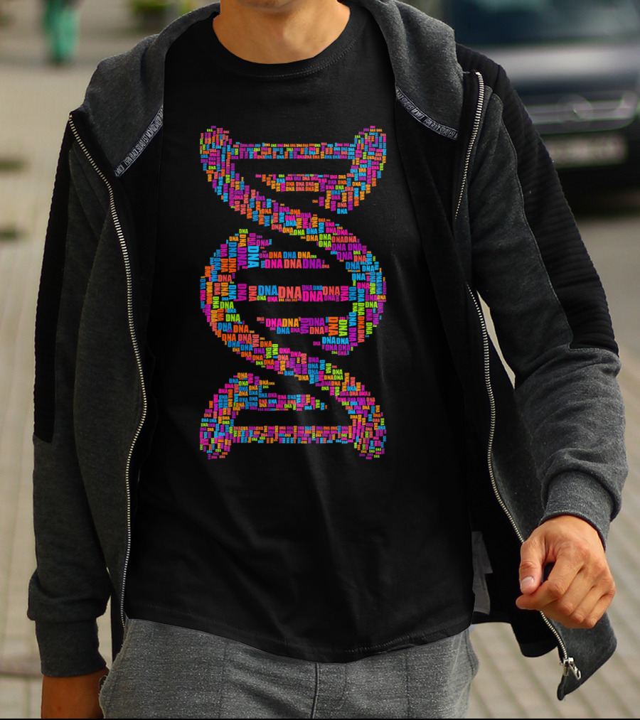 Biology DNA Molecule DNA Word Cloud Spiral T-Shirt