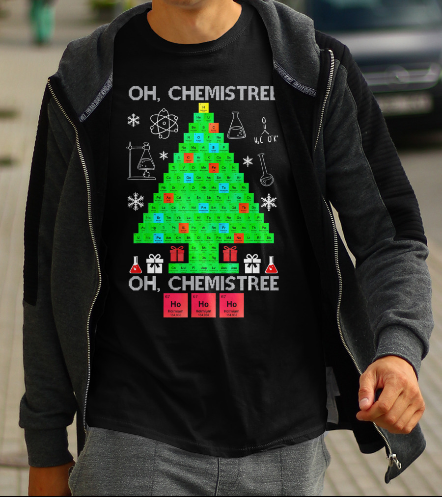 Oh Chemistree Chemistree Science Periodic Table Holiday Tree T-Shirt