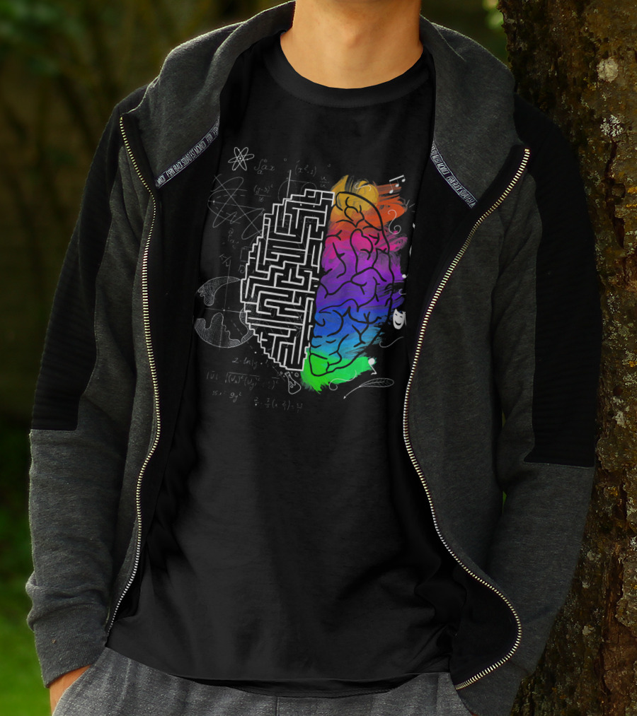 Colorful Brain Science Physics Art Music Mathematics Creativity T-Shirt