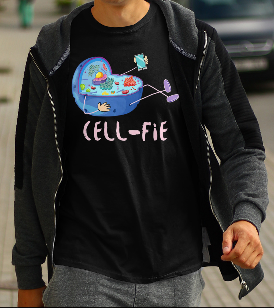 Cell Fie Funny Science Biology Teacher Cell Phone Concept T-Shirt