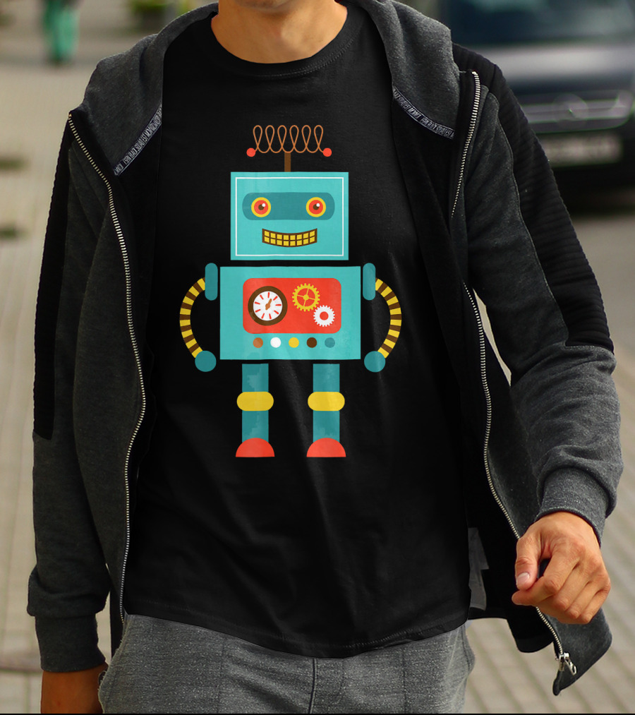 Cute Retro Robot Vintage Science T-Shirt