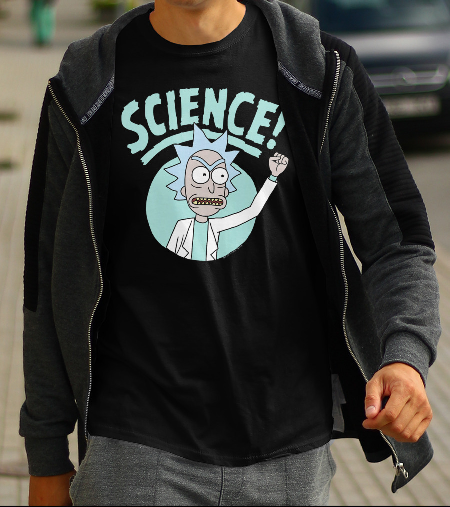 Rick And Morty Science Punch Fist Raised T-Shirt