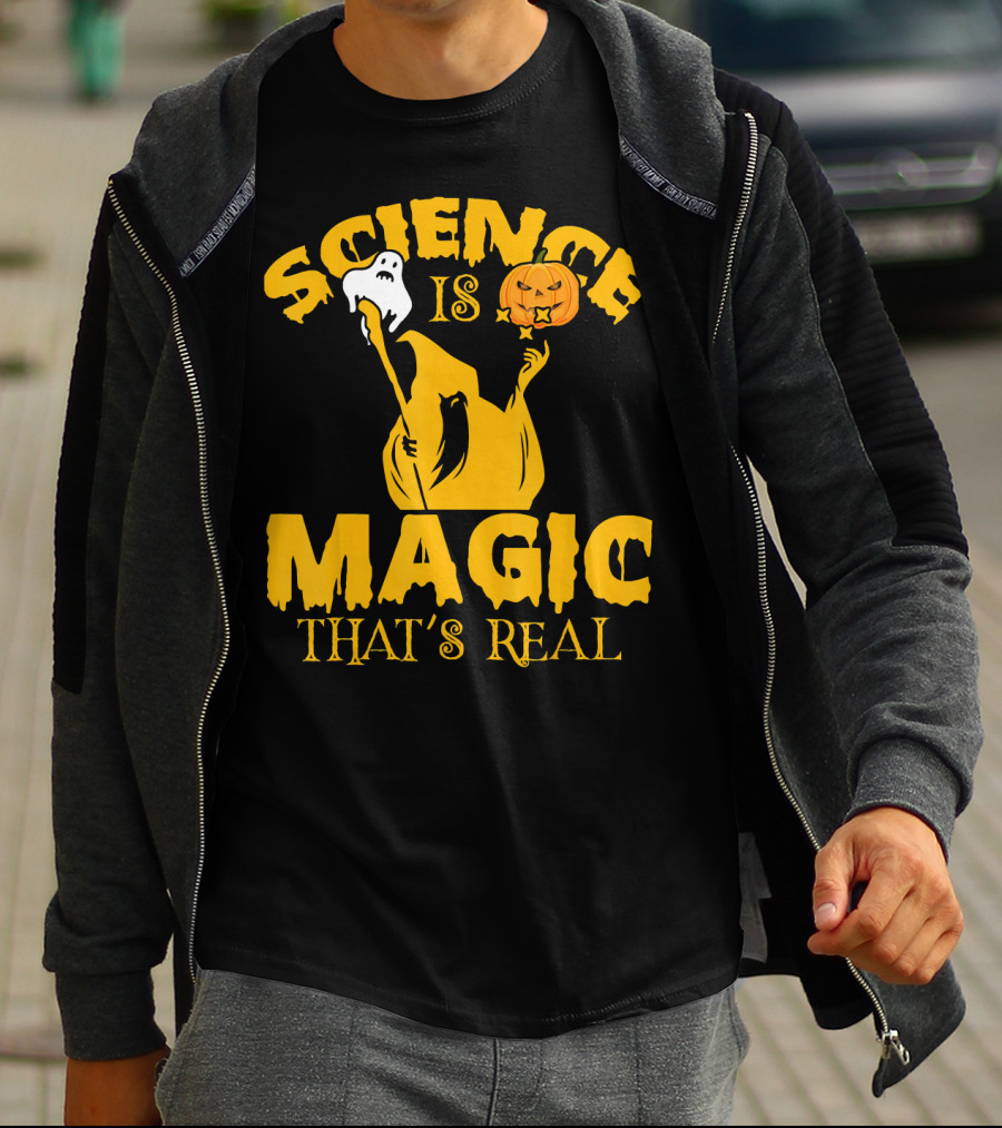 Science Is Magic That's Real Halloween Ghost Pumpkin T-Shirt