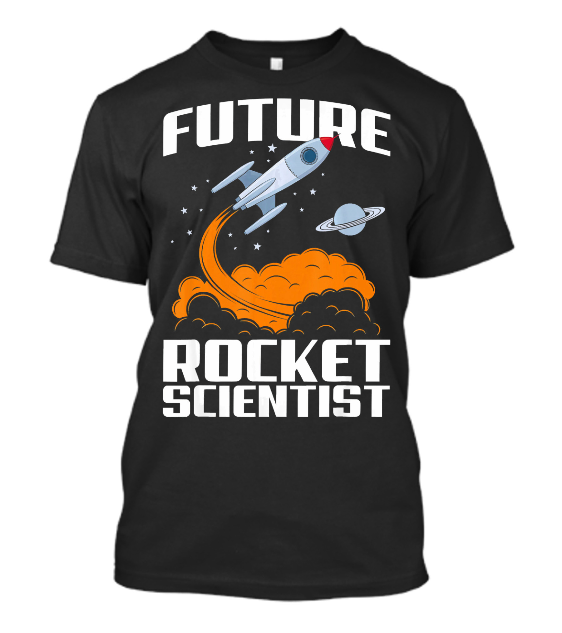 Future Rocket Scientist Spaceship Blast Off With Planet Saturn T-Shirt