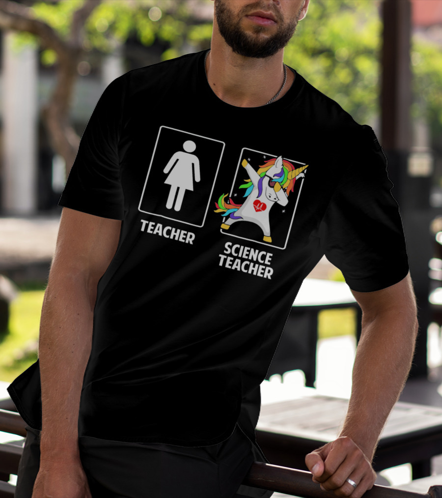 Teacher Science Teacher Unicorn Dabbing T-Shirt