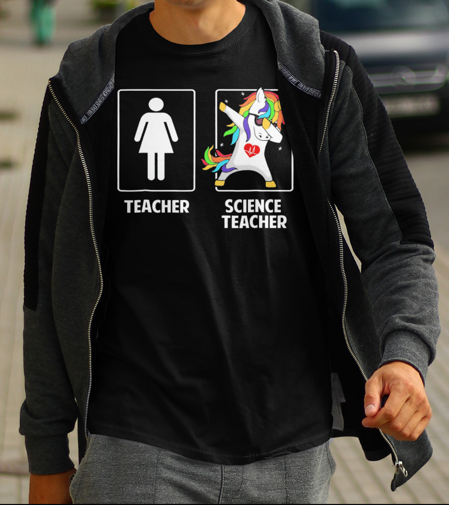 Teacher Science Teacher Unicorn Dabbing T-Shirt