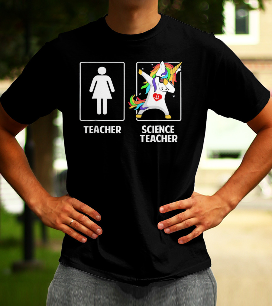 Teacher Science Teacher Unicorn Dabbing T-Shirt