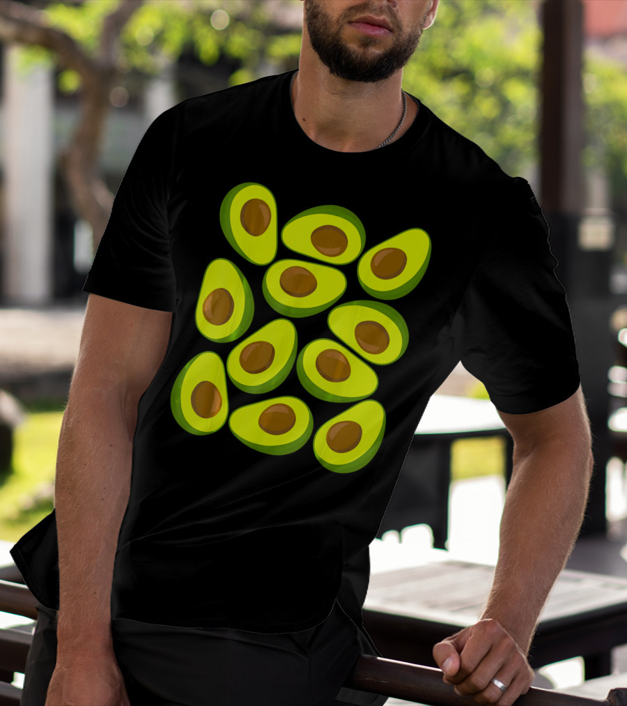 Avocado Pattern Funny Costume Holy Guaca T-Shirt